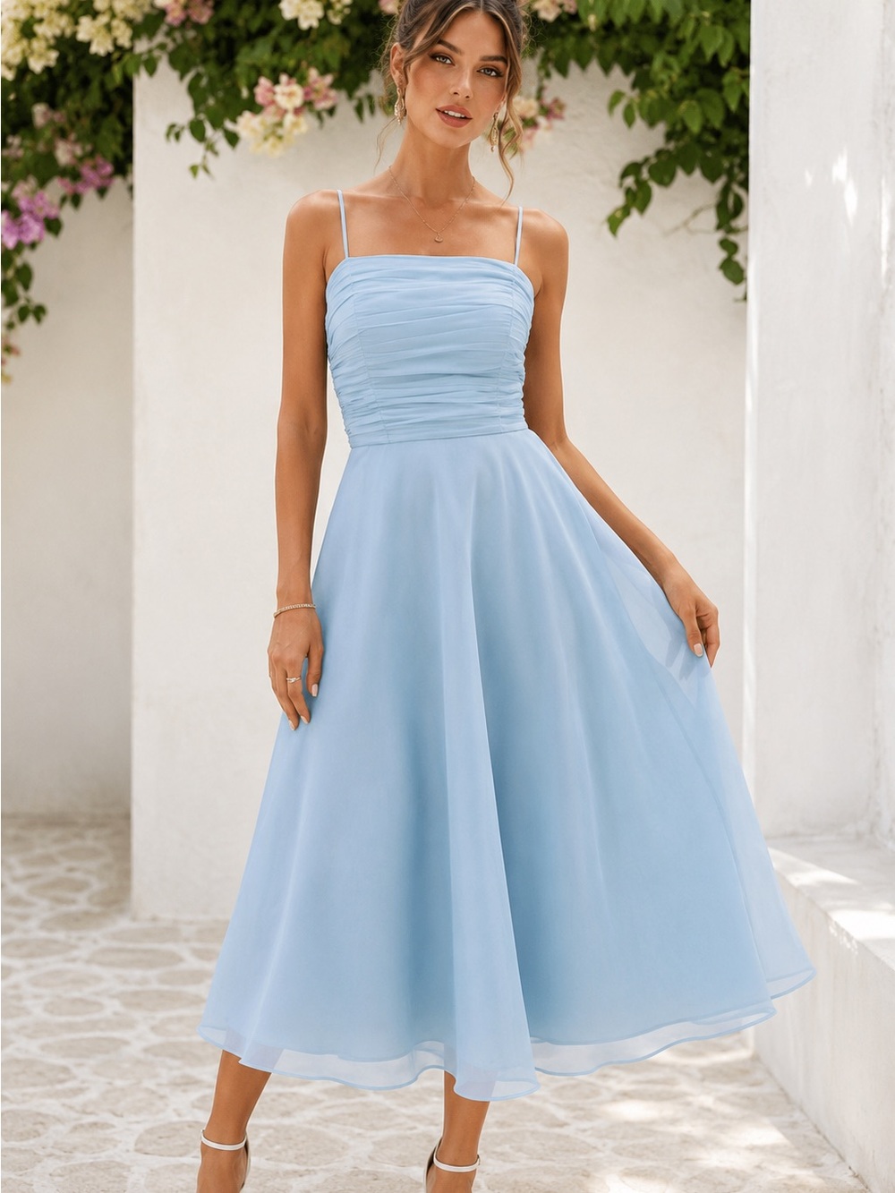 Pretty Garden Blue Dress